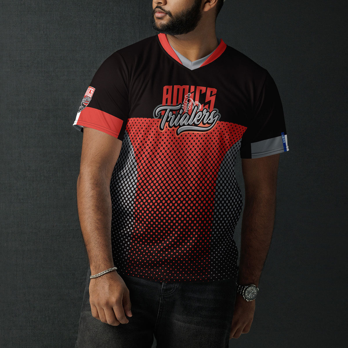 AMICS TRIALERS · Camiseta deportiva m/corta·Hombre/Unisex · Premium·Full Print-358x1ipi