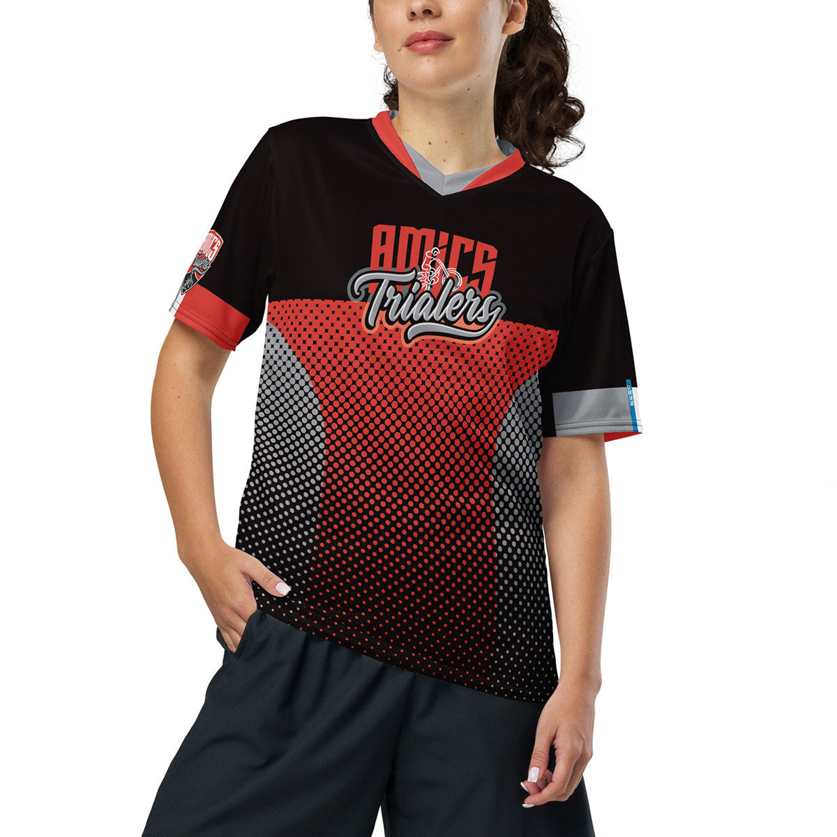 AMICS TRIALERS · Camiseta deportiva m/corta·Mujer/Unisex · Premium·Full Print-359x2ipi