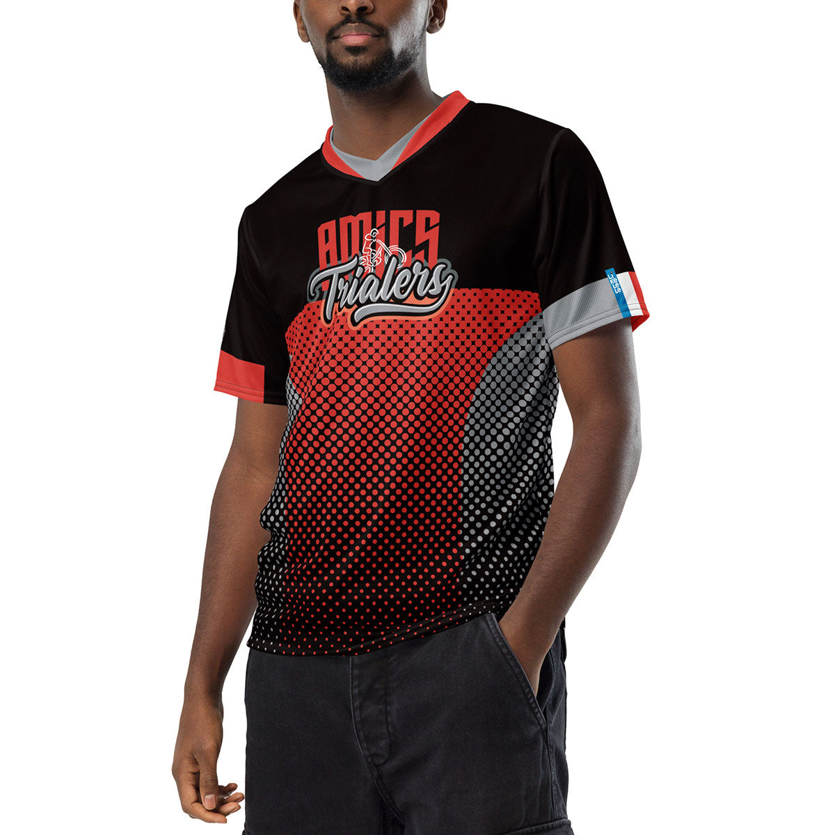 AMICS TRIALERS · Camiseta deportiva m/corta·Mujer/Unisex · Premium·Full Print-359x2ipi