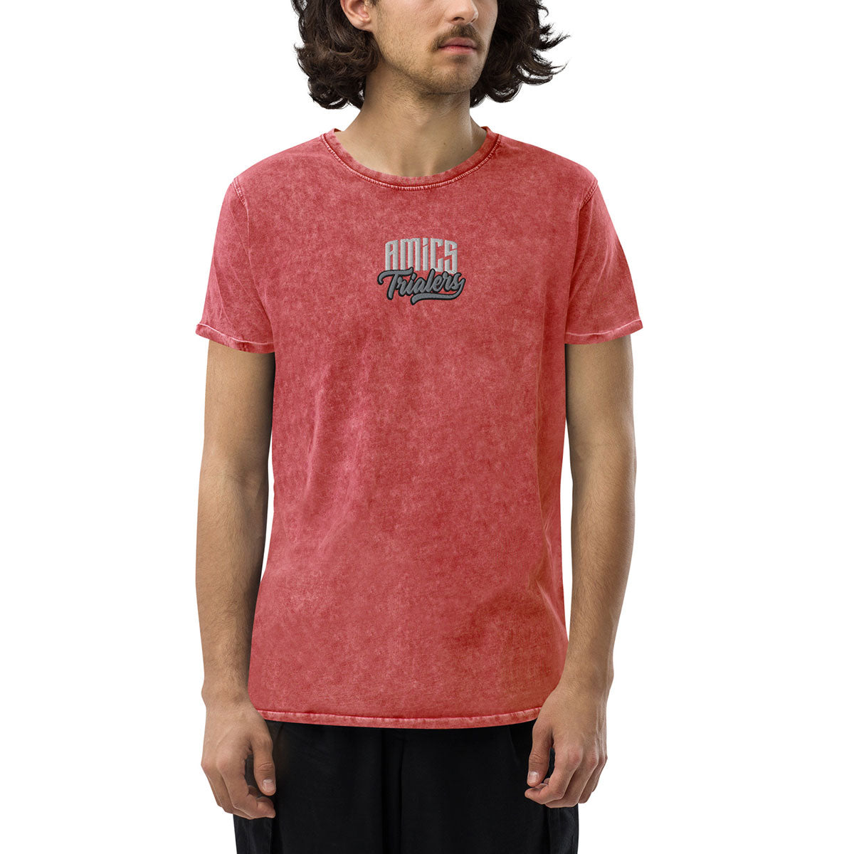 AMICS TRIALERS · Camiseta m/corta·Denim·Mujer/Unisex · Medium·Garnet Red-351b2f