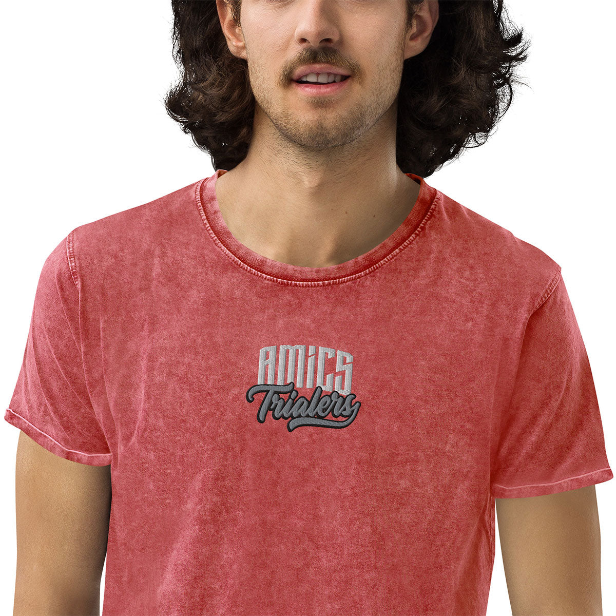AMICS TRIALERS · Camiseta m/corta·Denim·Mujer/Unisex · Medium·Garnet Red-351b2f