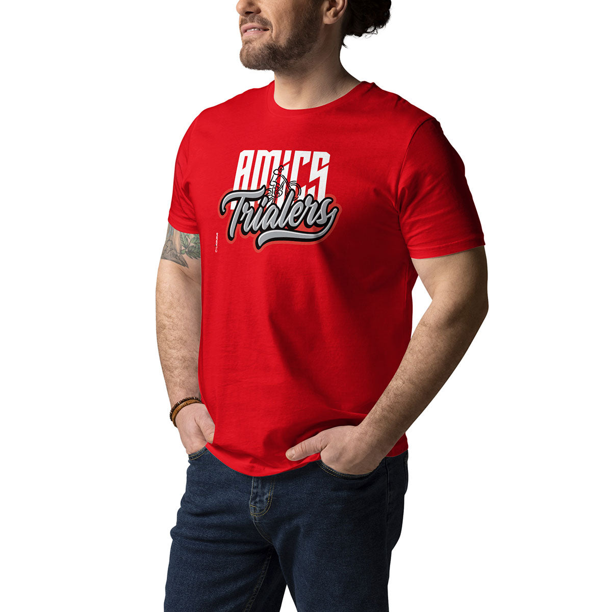 AMICS TRIALERS · Camiseta m/corta·Mujer/Unisex · Medium·Red-357b2f