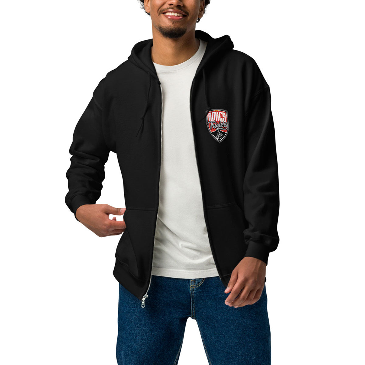 AMICS TRIALERS · Sudadera capucha y cremallera·Hombre/Unisex · Basic·Black-355c1fd
