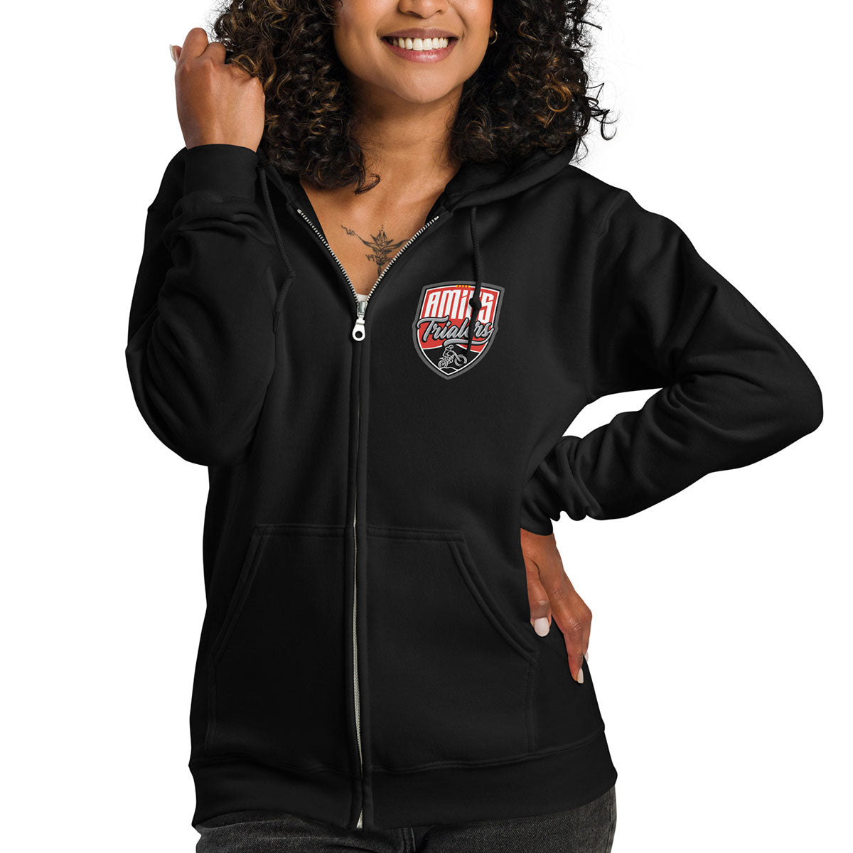 AMICS TRIALERS · Sudadera capucha y cremallera·Hombre/Unisex · Basic·Black-355c1fd