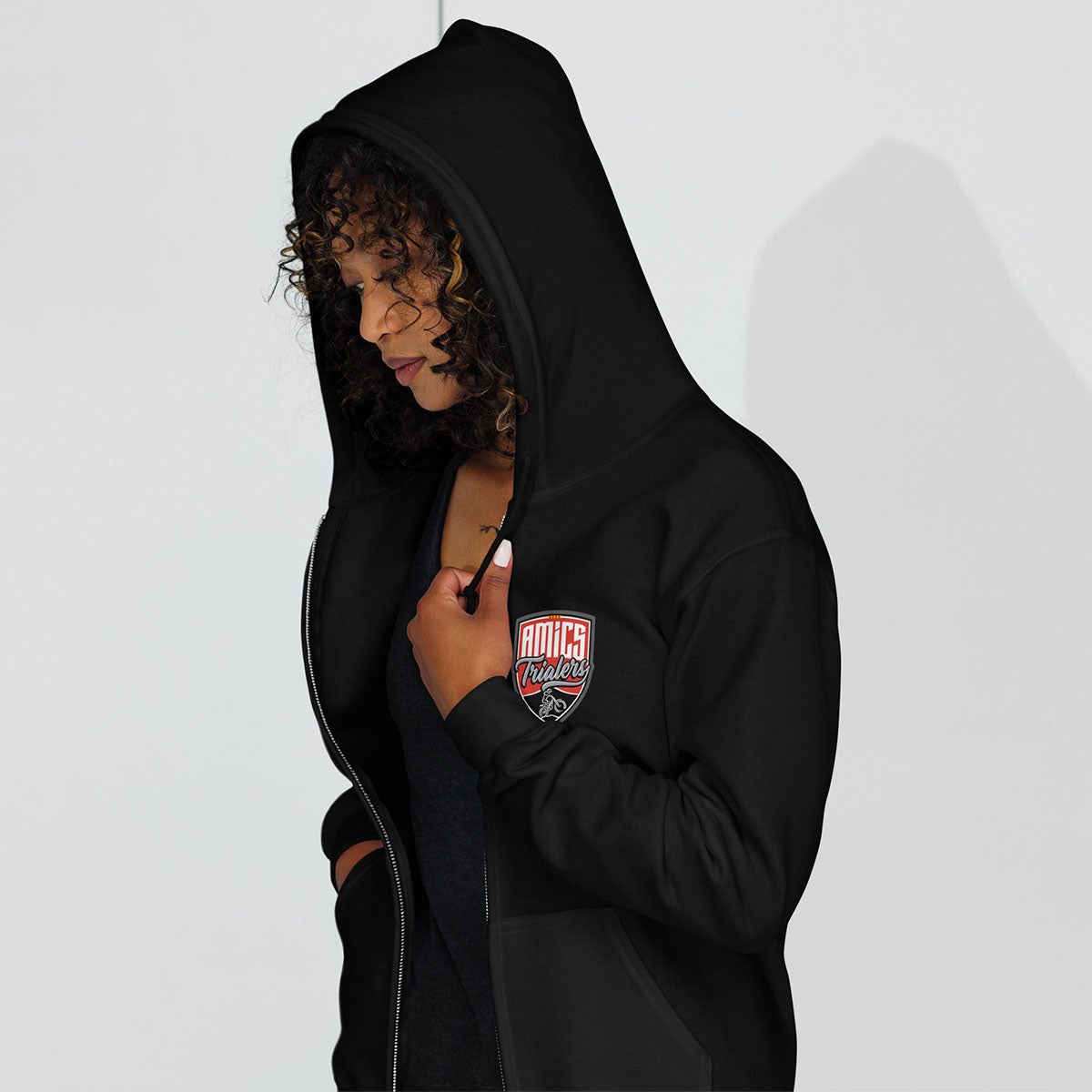 AMICS TRIALERS · Sudadera capucha y cremallera·Hombre/Unisex · Basic·Black-355c1fd