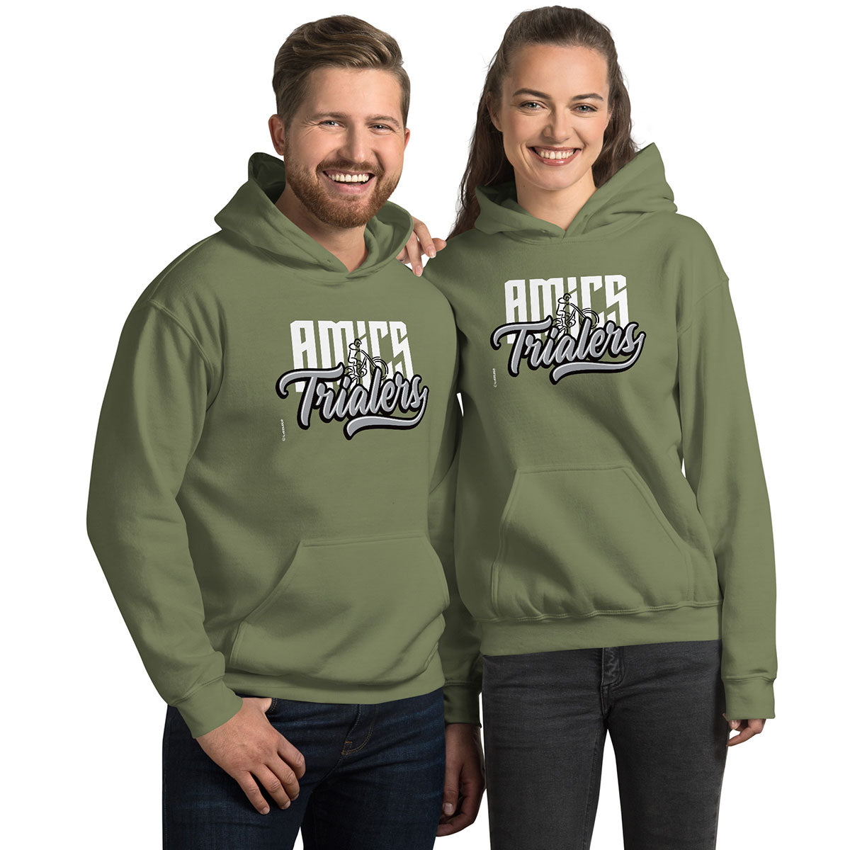 AMICS TRIALERS · Sudadera capucha·Hombre/Unisex · Basic·Military Green-346b1f