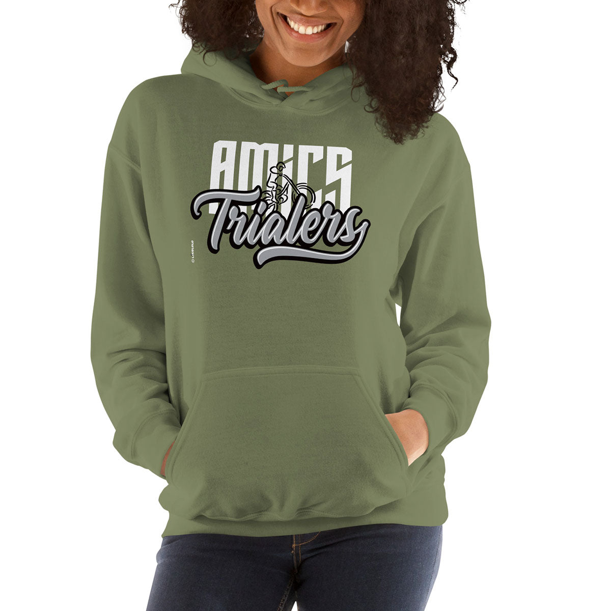AMICS TRIALERS · Sudadera capucha·Hombre/Unisex · Basic·Military Green-346b1f