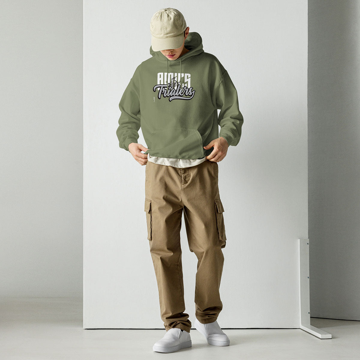 AMICS TRIALERS · Sudadera capucha·Hombre/Unisex · Basic·Military Green-346b1f