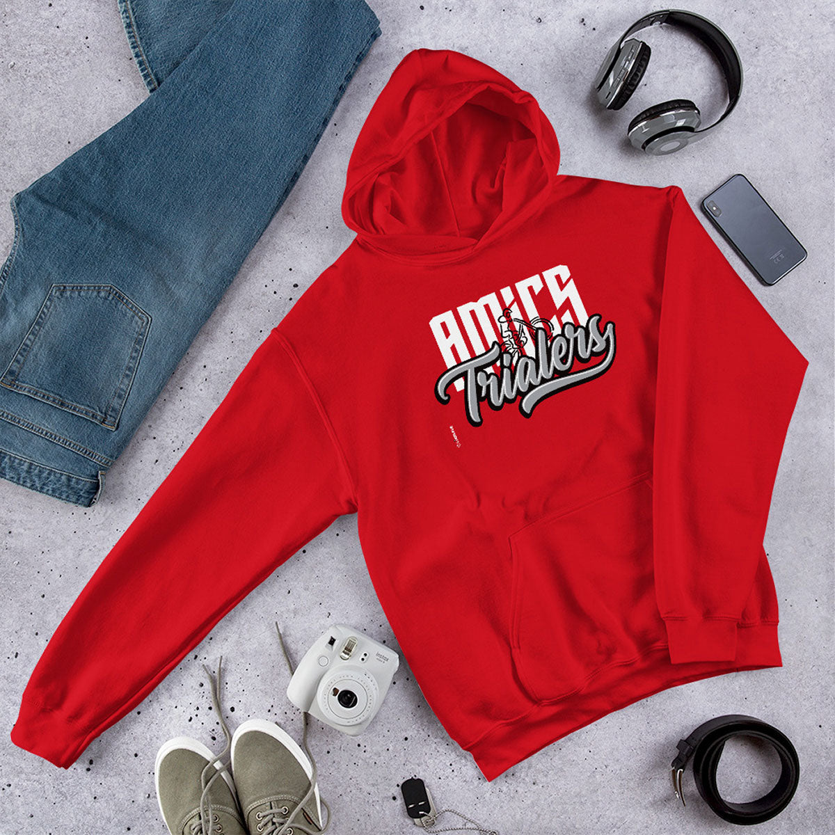 AMICS TRIALERS · Sudadera capucha·Hombre/Unisex · Basic·Red-344b1f