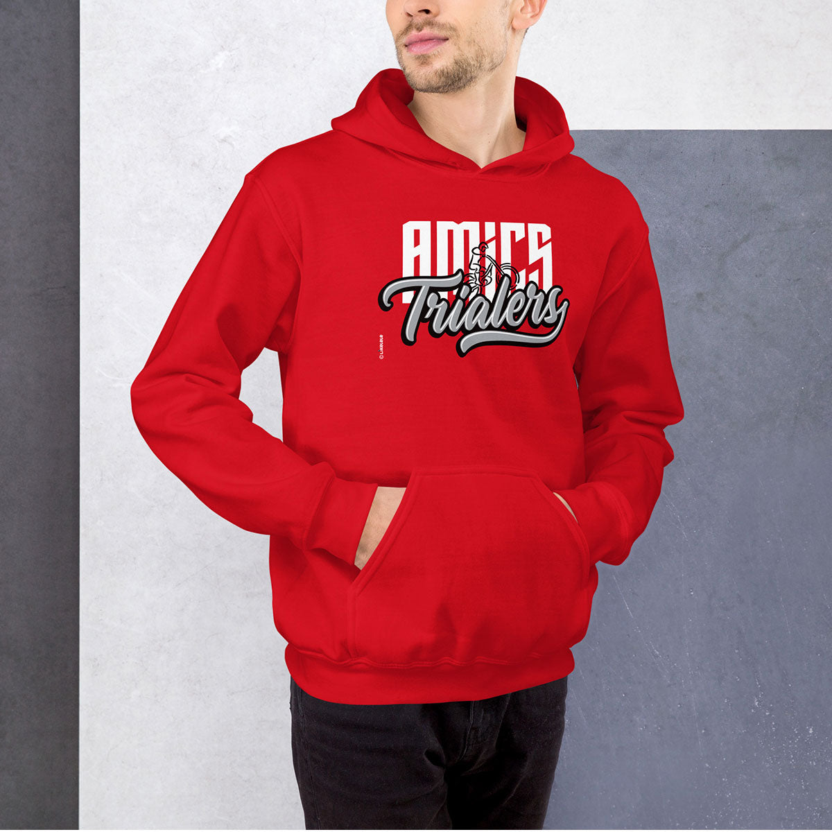 AMICS TRIALERS · Sudadera capucha·Mujer/Unisex · Basic·Red-345b2f