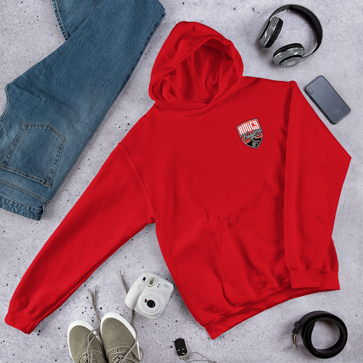 AMICS TRIALERS · Sudadera capucha·Mujer/Unisex · Basic·Red-354b2fd