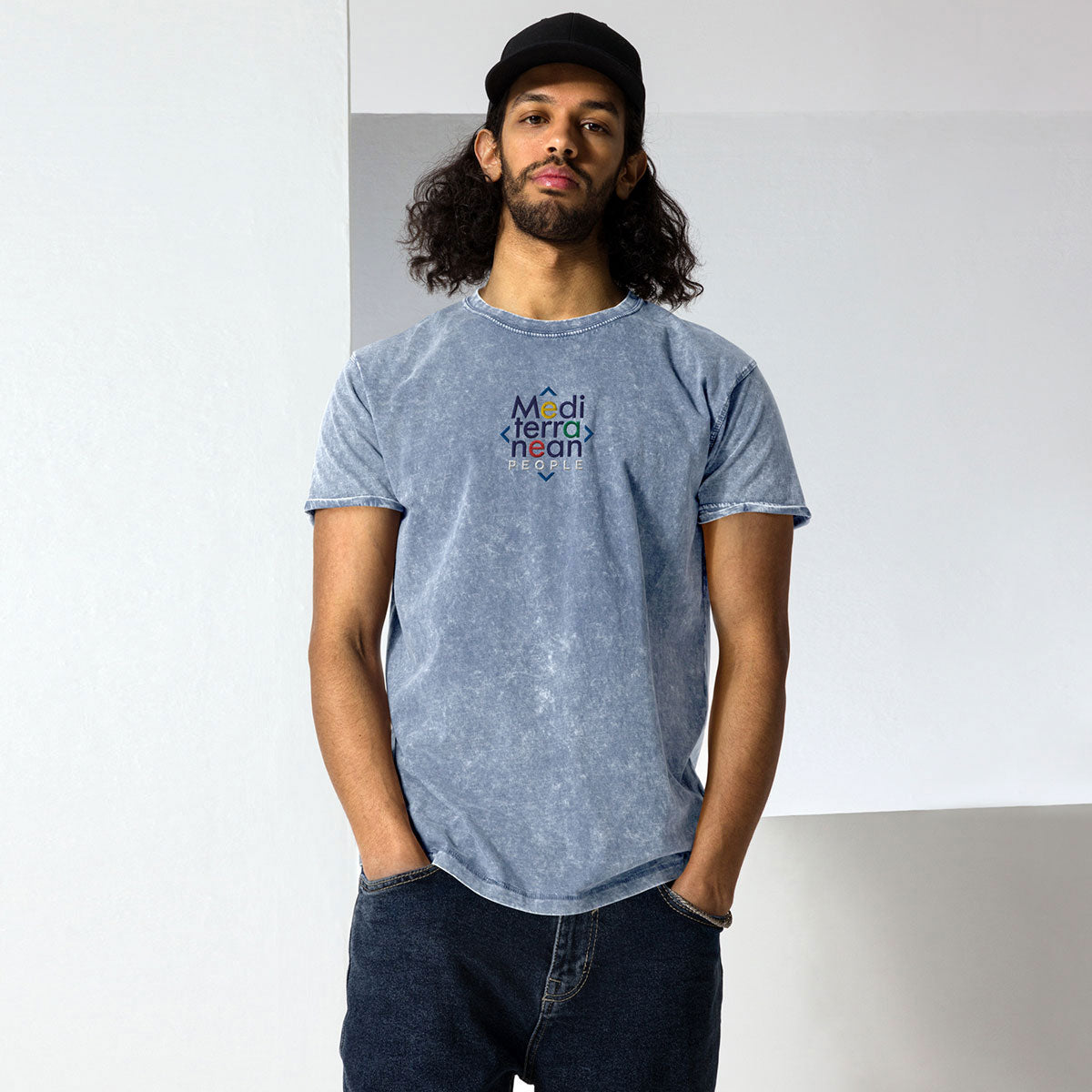 LIKELELE world · Camiseta m/corta·MEDITERRANEAN PEOPLE·Hombre/Unisex · Medium·Denim Blue-377b1f