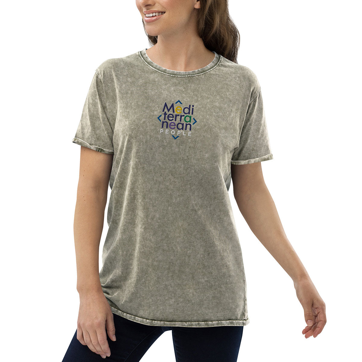 LIKELELE world · Camiseta m/corta·MEDITERRANEAN PEOPLE·Mujer/Unisex · Medium·Dark Army Green-374b2f