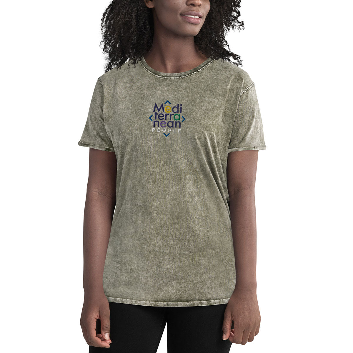 LIKELELE world · Camiseta m/corta·MEDITERRANEAN PEOPLE·Mujer/Unisex · Medium·Dark Army Green-374b2f