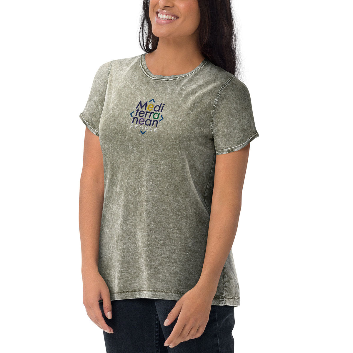 LIKELELE world · Camiseta m/corta·MEDITERRANEAN PEOPLE·Mujer/Unisex · Medium·Dark Army Green-374b2f