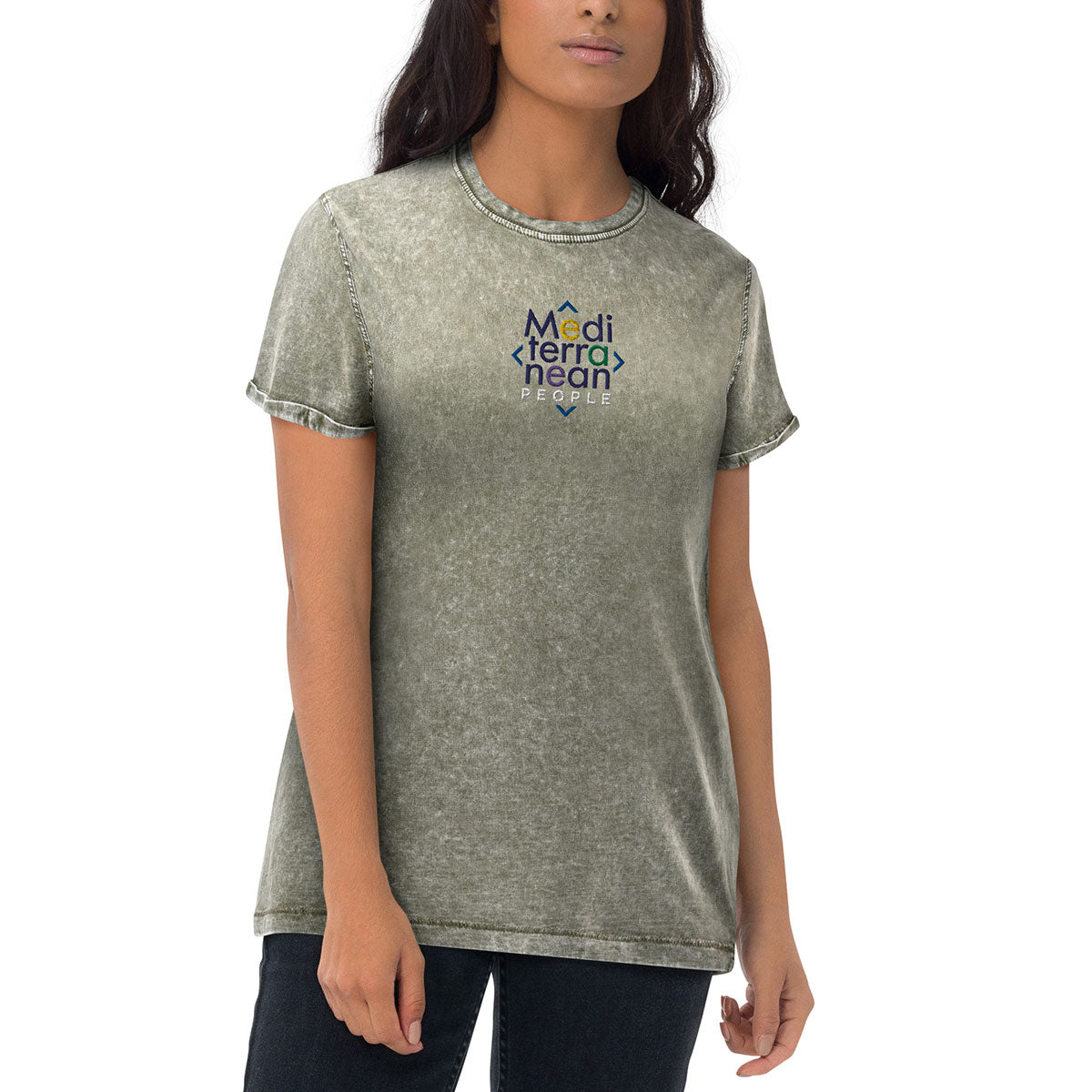 LIKELELE world · Camiseta m/corta·MEDITERRANEAN PEOPLE·Mujer/Unisex · Medium·Dark Army Green-374b2f