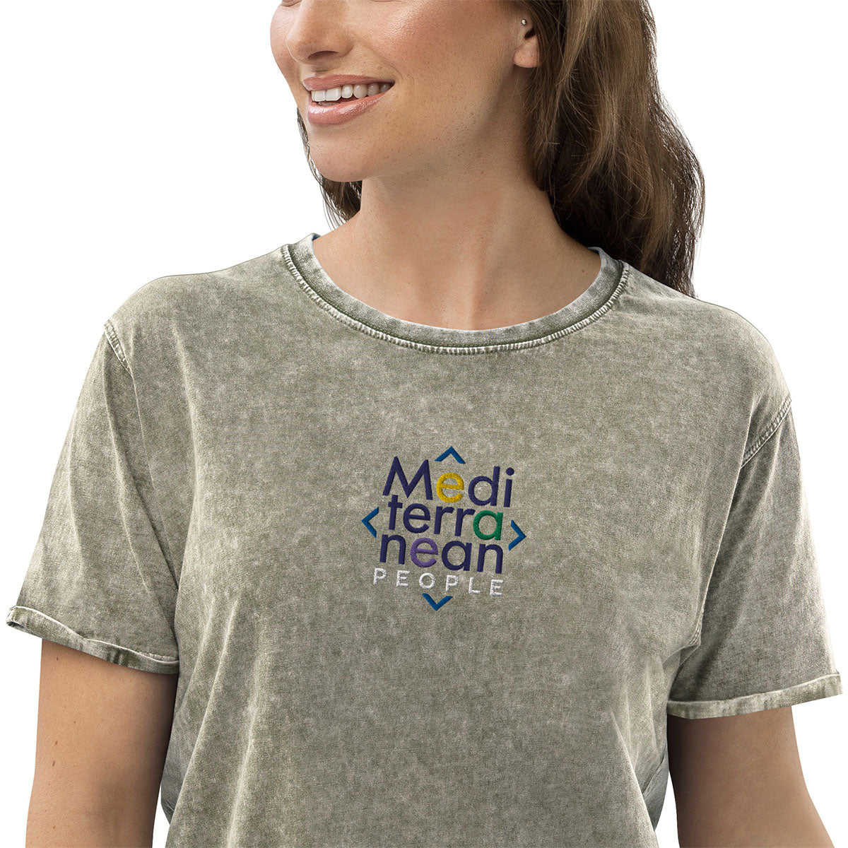 LIKELELE world · Camiseta m/corta·MEDITERRANEAN PEOPLE·Mujer/Unisex · Medium·Dark Army Green-374b2f