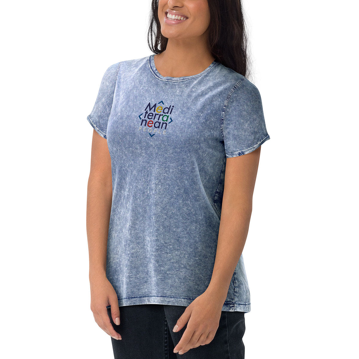 LIKELELE world · Camiseta m/corta·MEDITERRANEAN PEOPLE·Mujer/Unisex · Medium·Denim Blue-378b2f