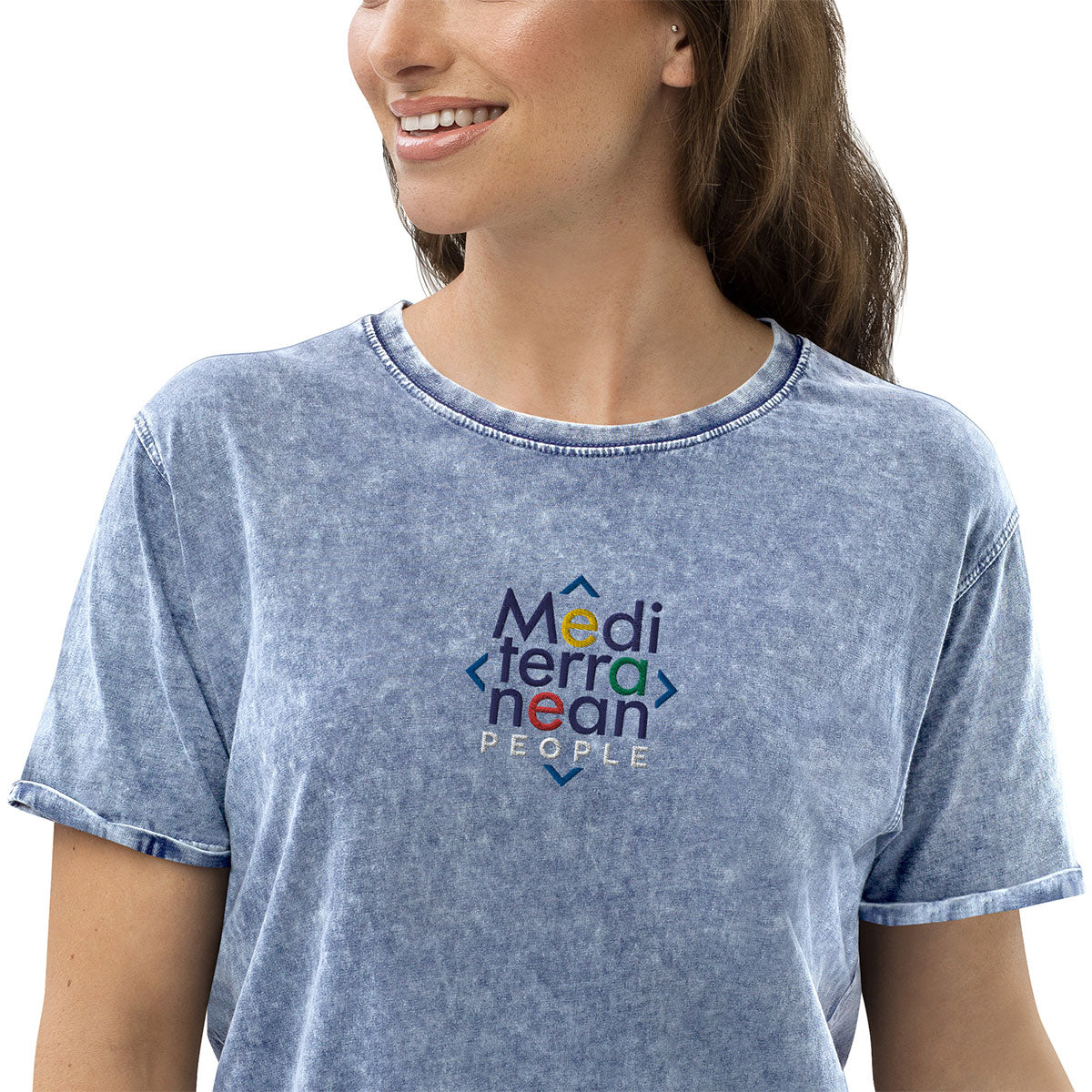 LIKELELE world · Camiseta m/corta·MEDITERRANEAN PEOPLE·Mujer/Unisex · Medium·Denim Blue-378b2f