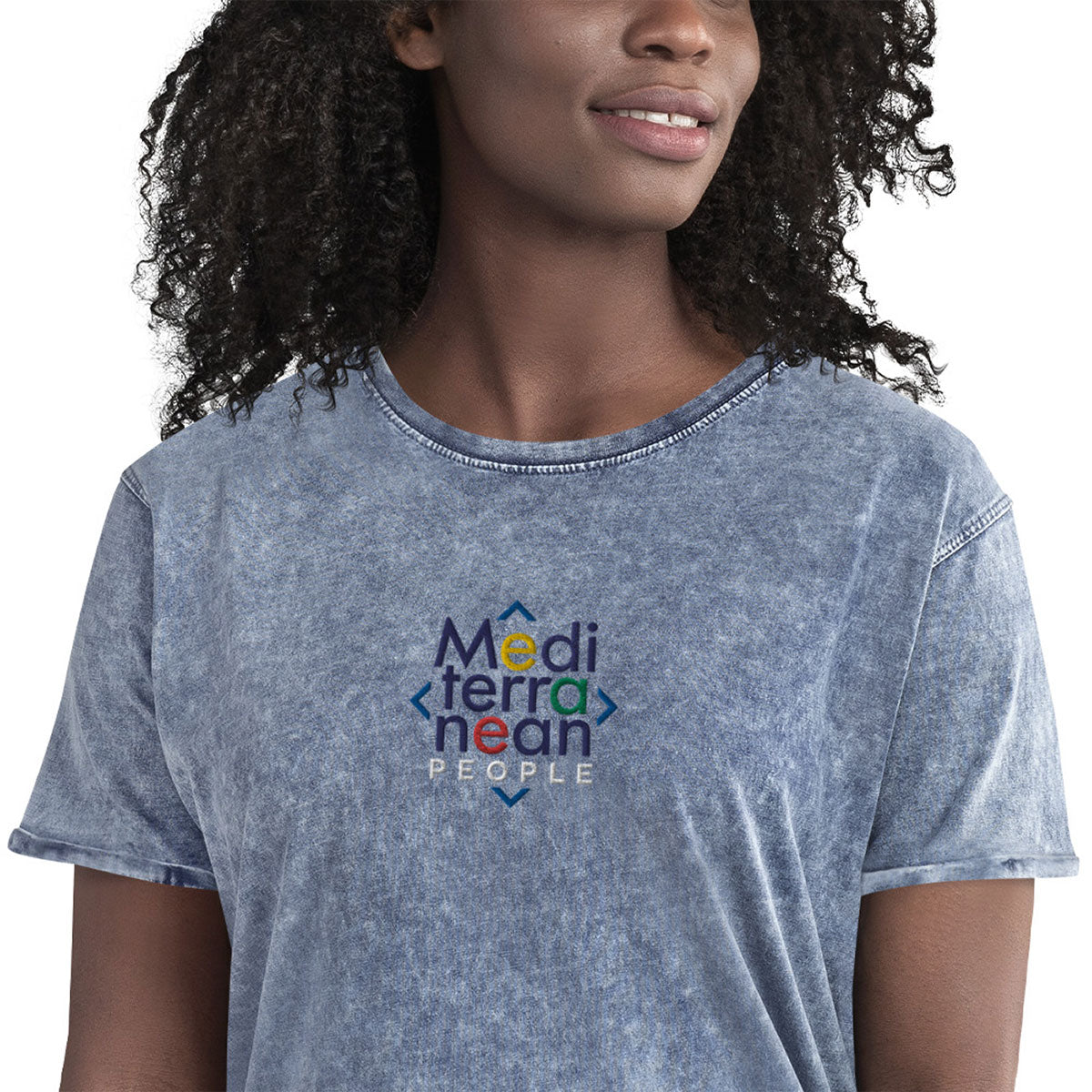 LIKELELE world · Camiseta m/corta·MEDITERRANEAN PEOPLE·Mujer/Unisex · Medium·Denim Blue-378b2f