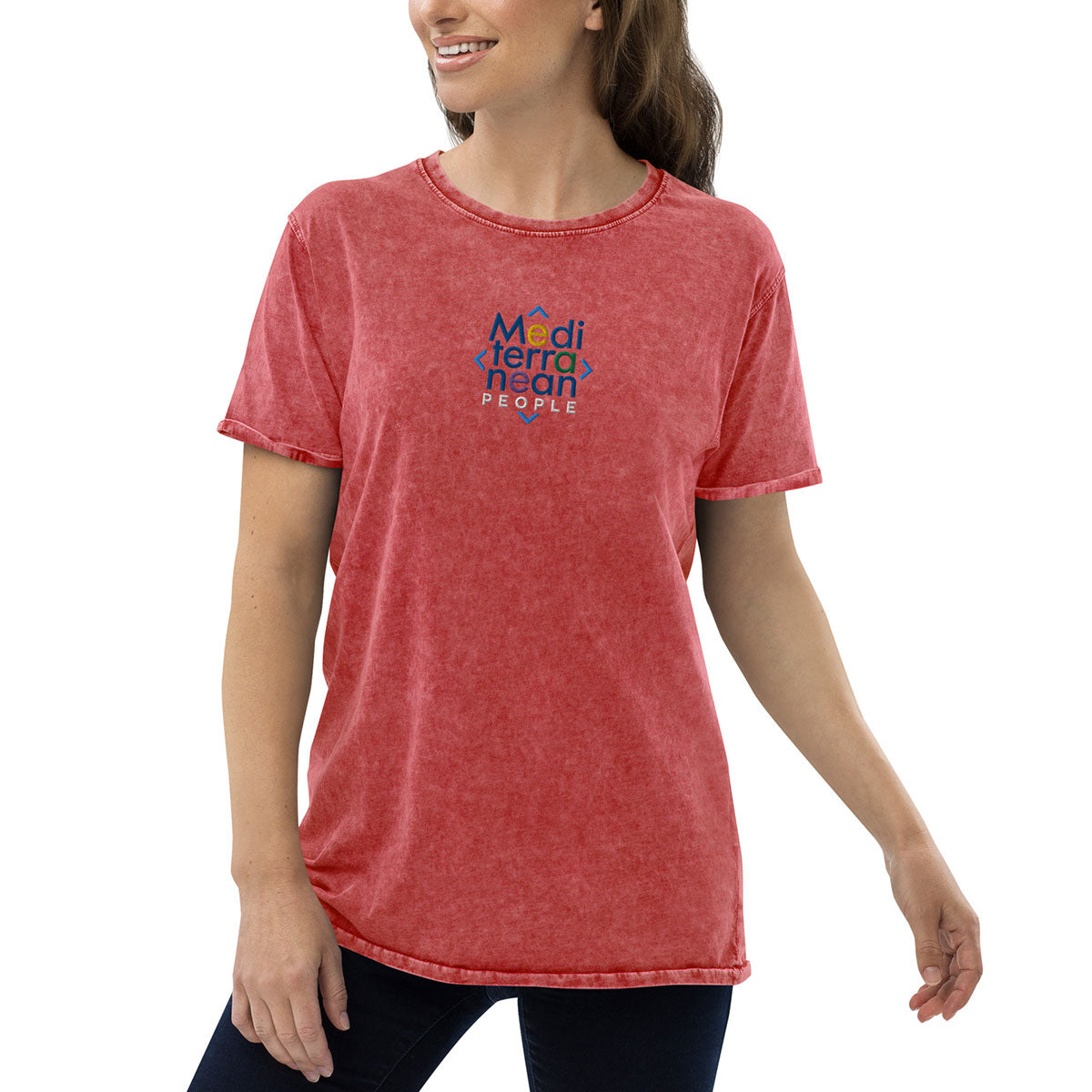 LIKELELE world · Camiseta m/corta·MEDITERRANEAN PEOPLE·Mujer/Unisex · Medium·Garnet Red-376b2f