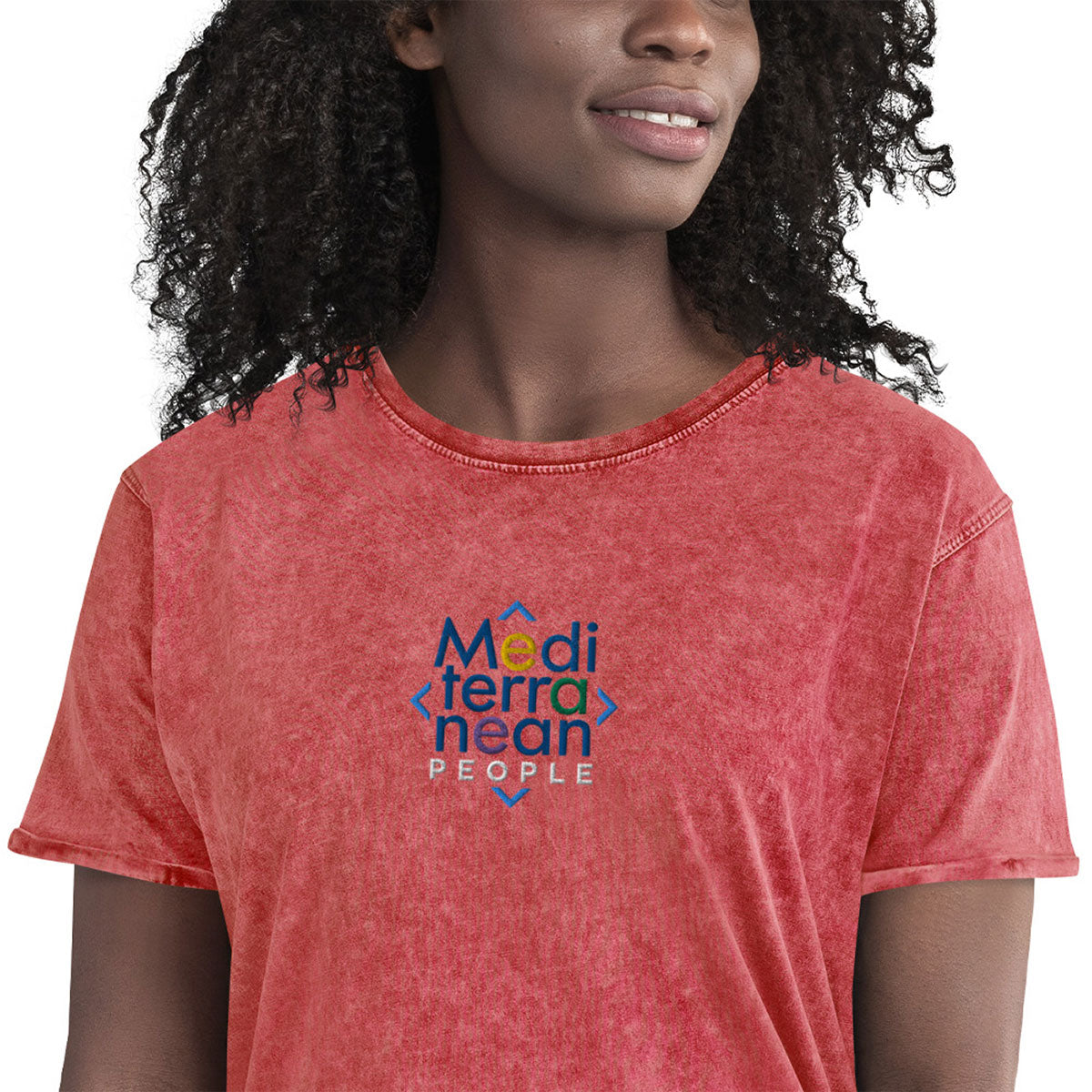 LIKELELE world · Camiseta m/corta·MEDITERRANEAN PEOPLE·Mujer/Unisex · Medium·Garnet Red-376b2f