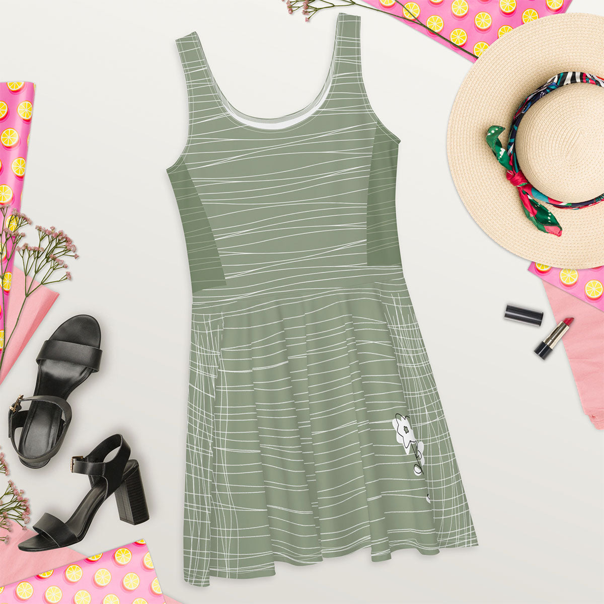 LIKELELE world · Vestido skater·Mujer · Premium·Full Print-278x2ipi