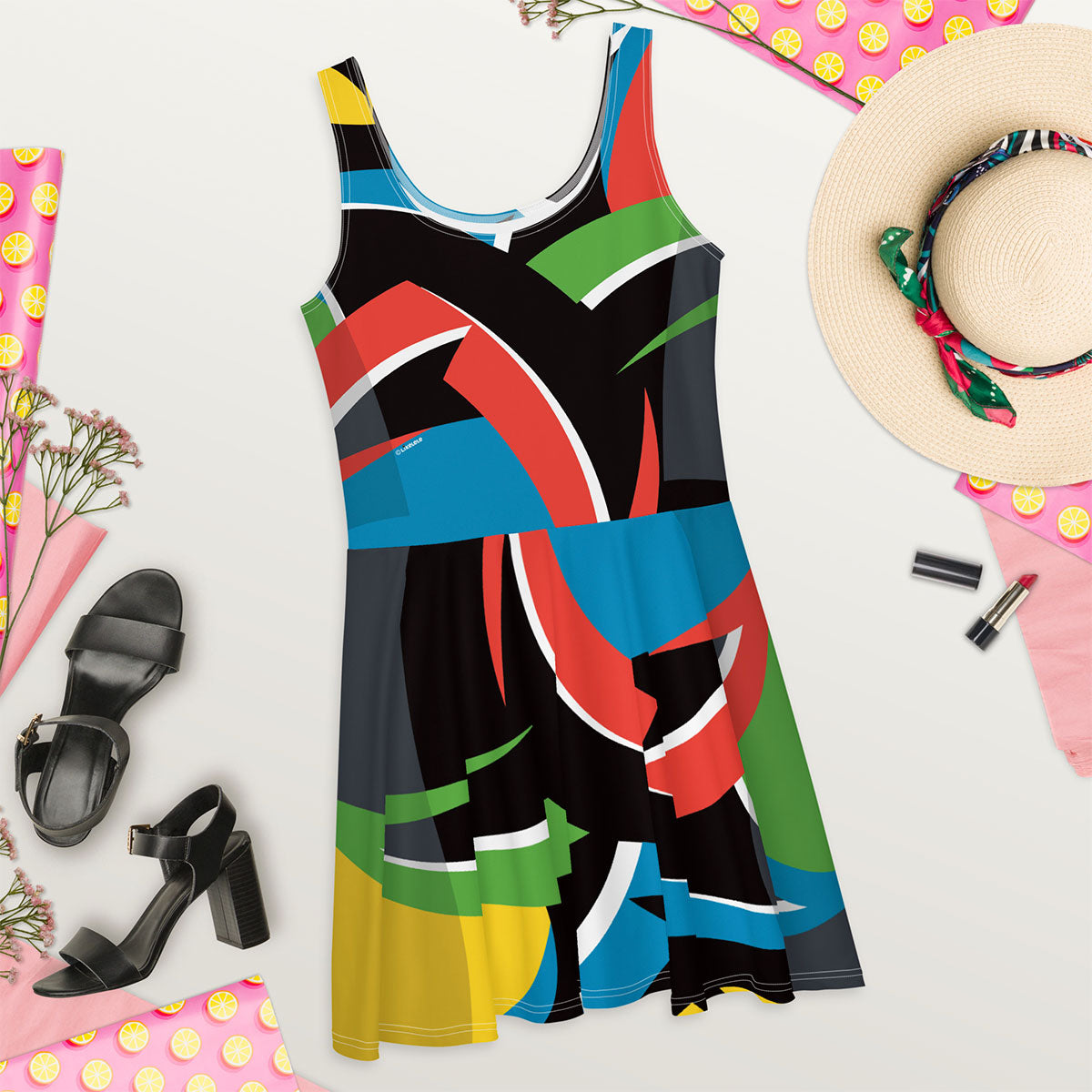 LIKELELE world · Vestido skater·Mujer · Premium·Full Print-281x2ipi