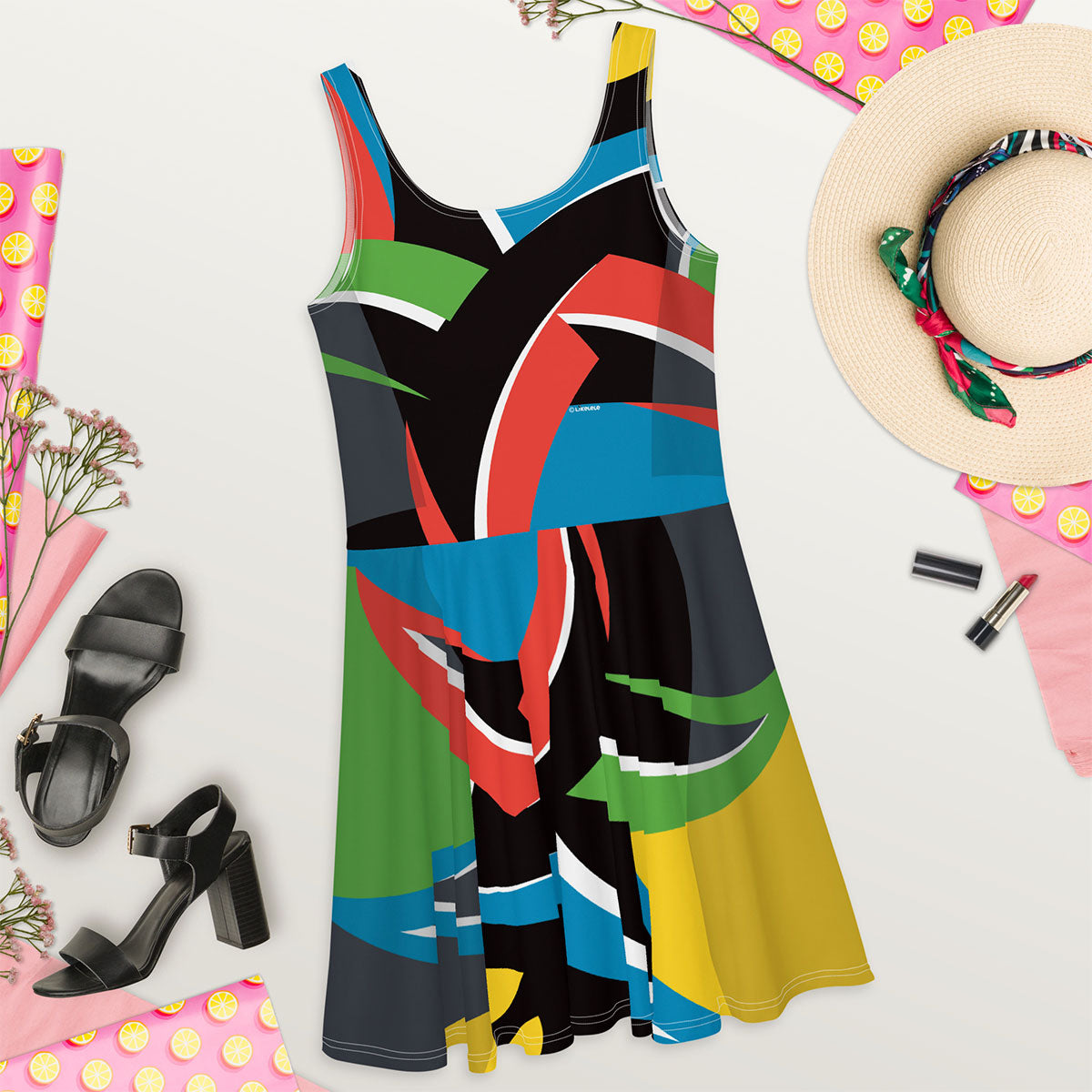 LIKELELE world · Vestido skater·Mujer · Premium·Full Print-281x2ipi