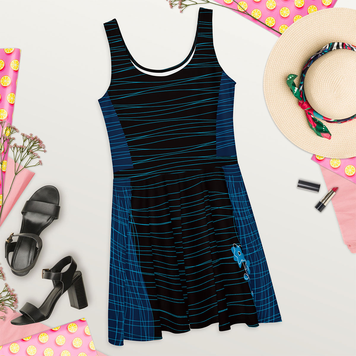LIKELELE world · Vestido skater·Mujer · Premium·Full Print-282x2ipi