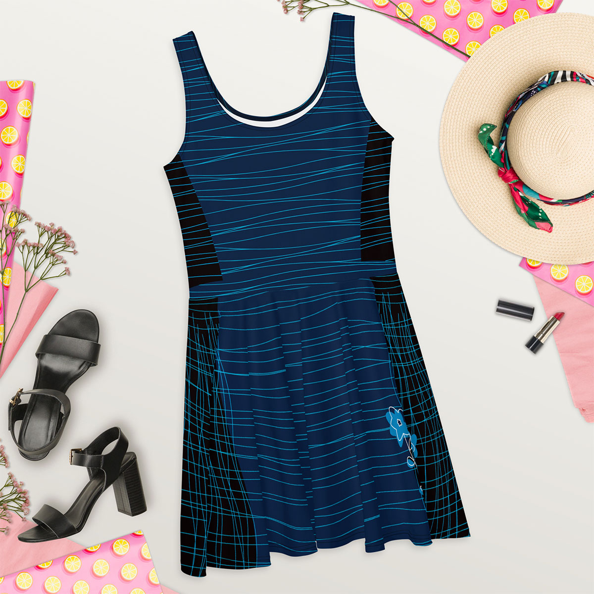 LIKELELE world · Vestido skater·Mujer · Premium·Full Print-283x2ipi