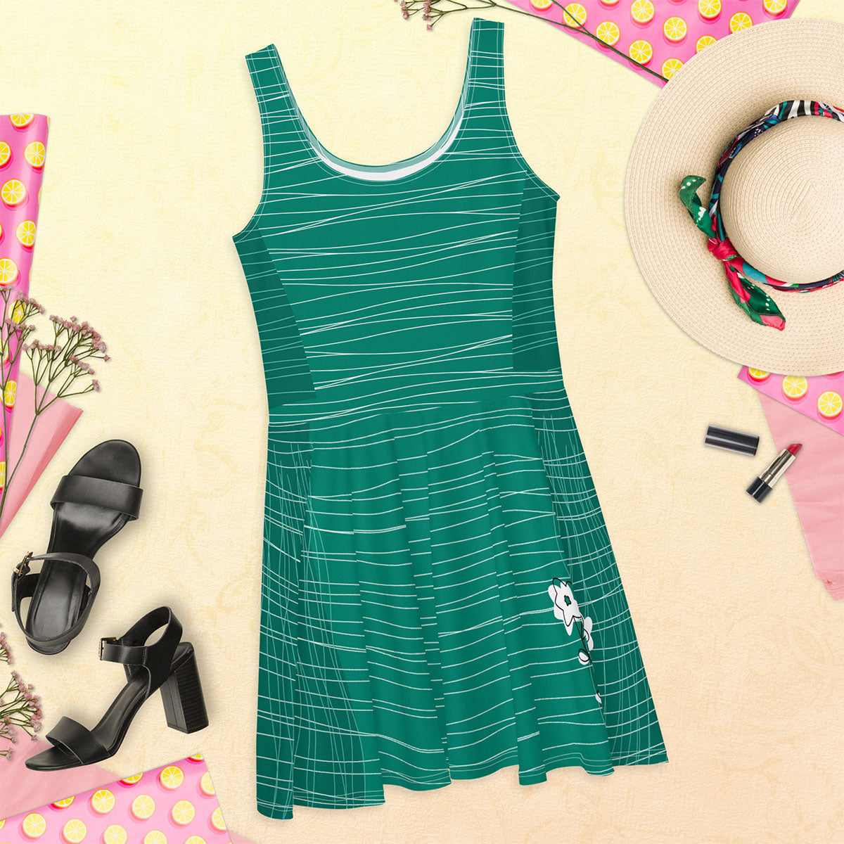 LIKELELE world · Vestido skater·Mujer · Premium·Full Print-284x2ipi