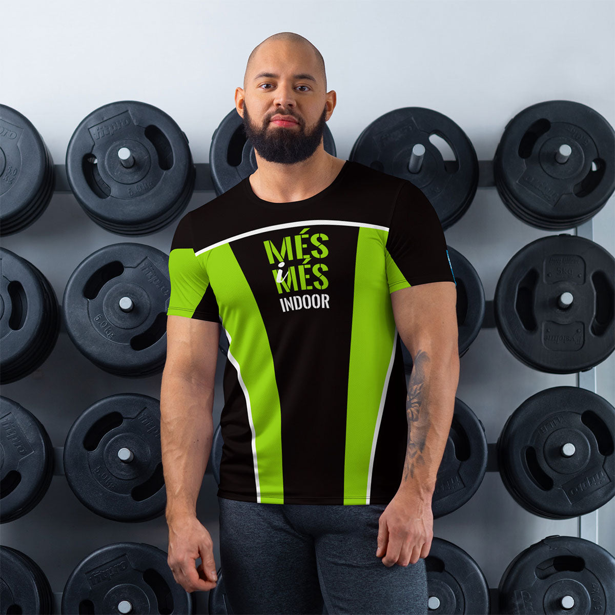 MÉS i MÉS INDOOR · Camiseta deportiva m/corta·Hombre · Premium·Full Print-255x1ipi