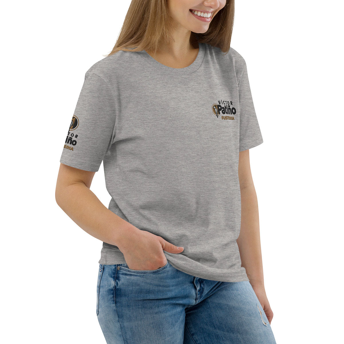 VÍCTOR PATIÑO Fusteria · Camiseta m/corta·Hombre/Unisex · Medium·Heather Grey-313b1fm
