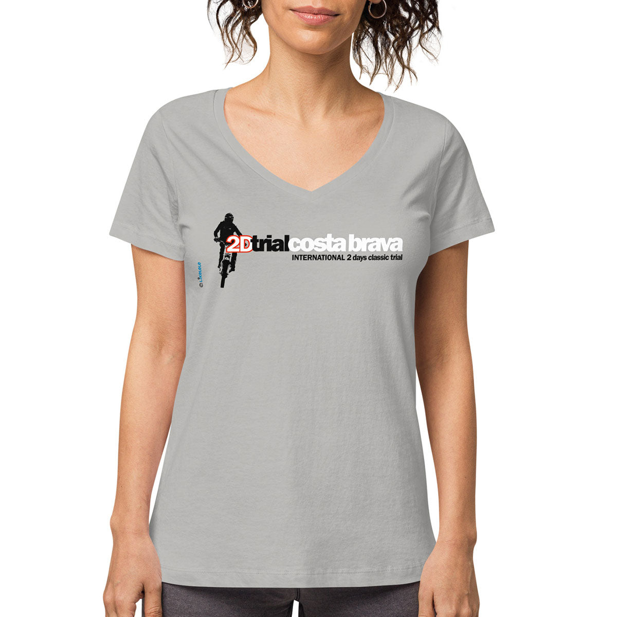 TRIAL COSTA BRAVA · Camiseta m/corta·cuello pico·Mujer · Medium·Gris1-130b