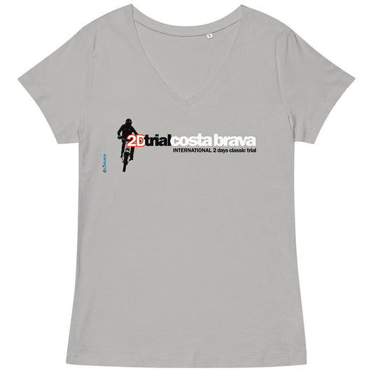 TRIAL COSTA BRAVA · Camiseta m/corta·cuello pico·Mujer · Medium·Gris1-130b