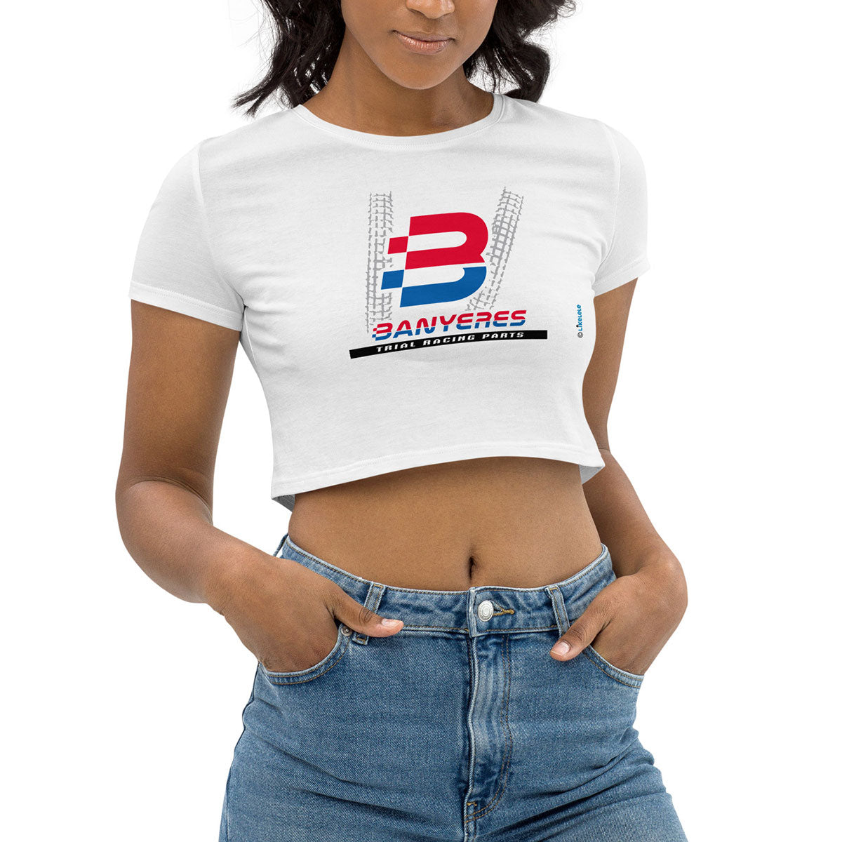 BANYERES TRIAL RACING PARTS · Crop Top m/corta·Mujer · Medium·Blanco-151a