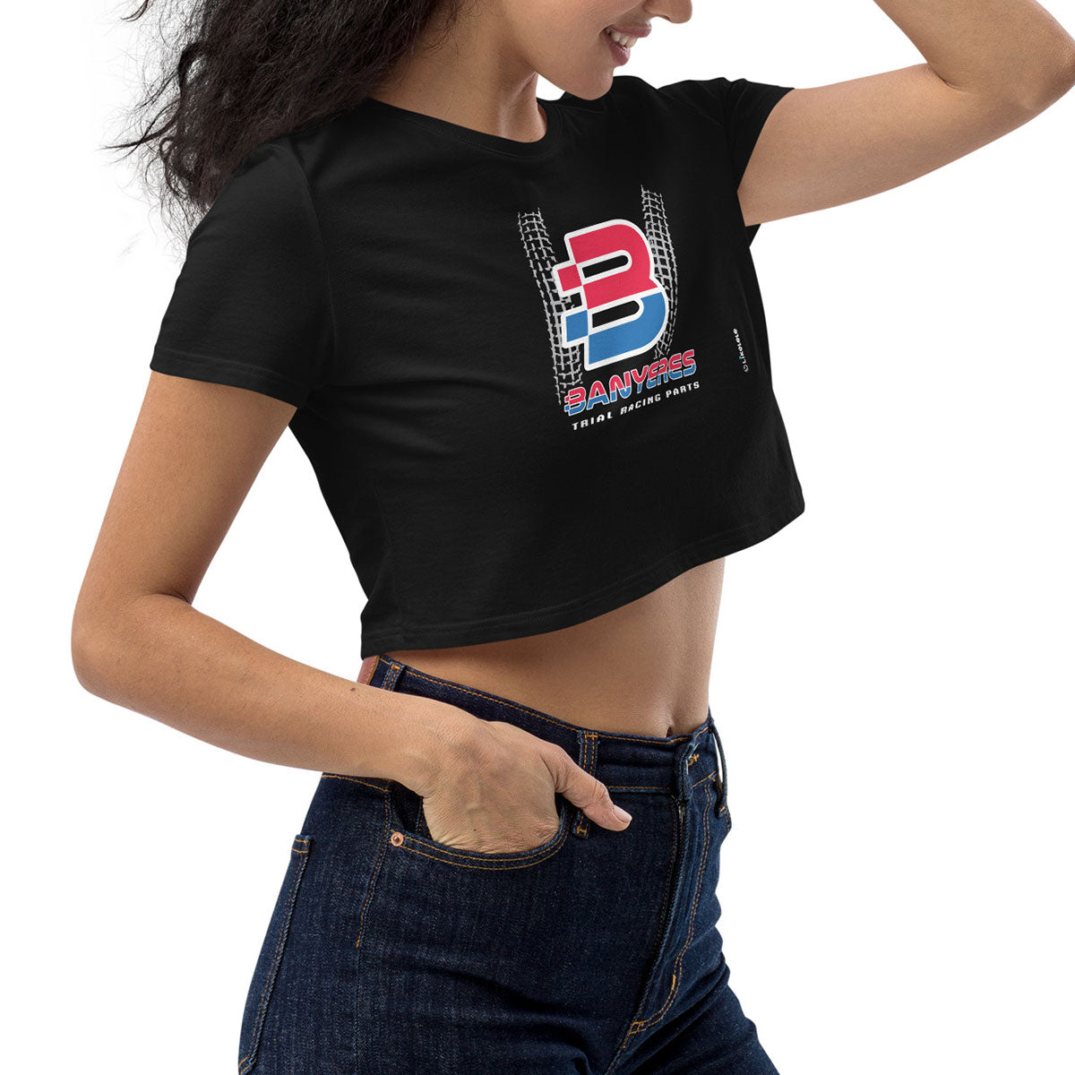 BANYERES TRIAL RACING PARTS · Crop Top m/corta·Mujer · Medium·Negro-151c
