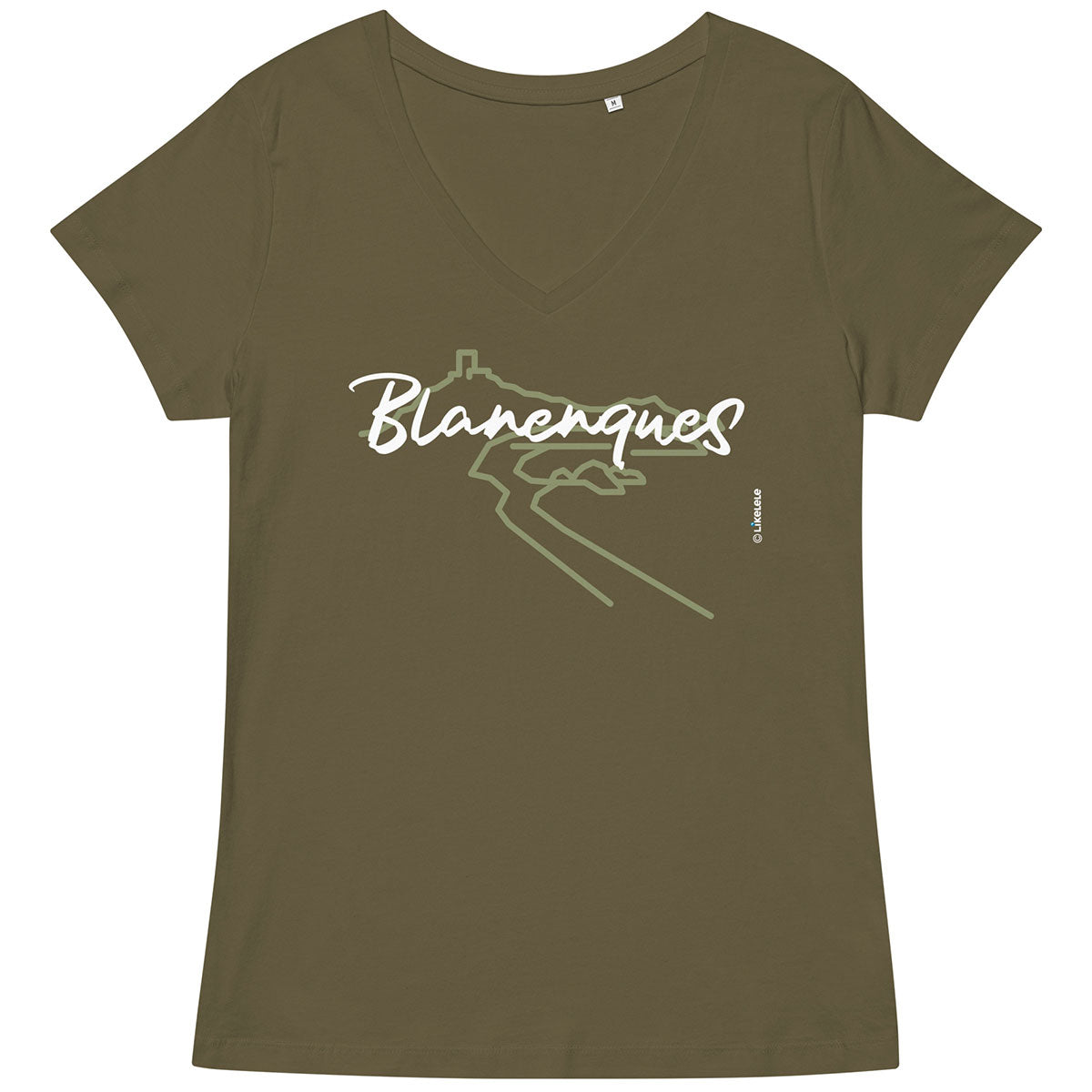 BLANENQUES · Camiseta m/corta·cuello pico·Mujer · Medium·Caqui-121c