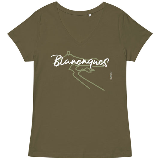 BLANENQUES · Camiseta m/corta·cuello pico·Mujer · Medium·Caqui-121c