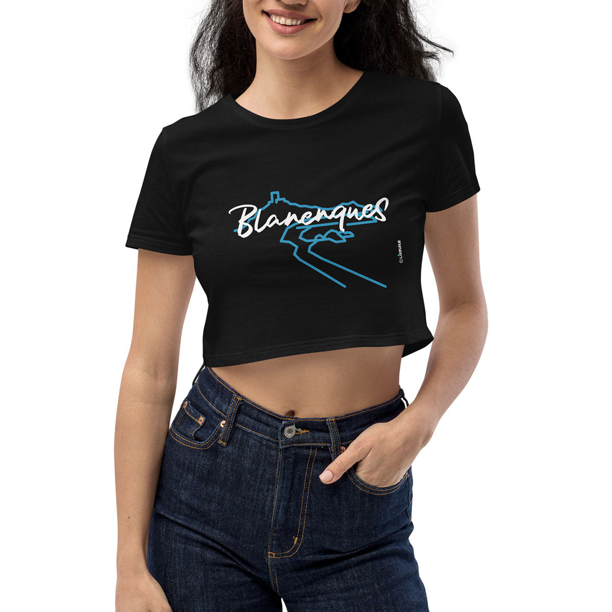 BLANENQUES · Crop Top m/corta·Mujer · Medium·Negro-122c