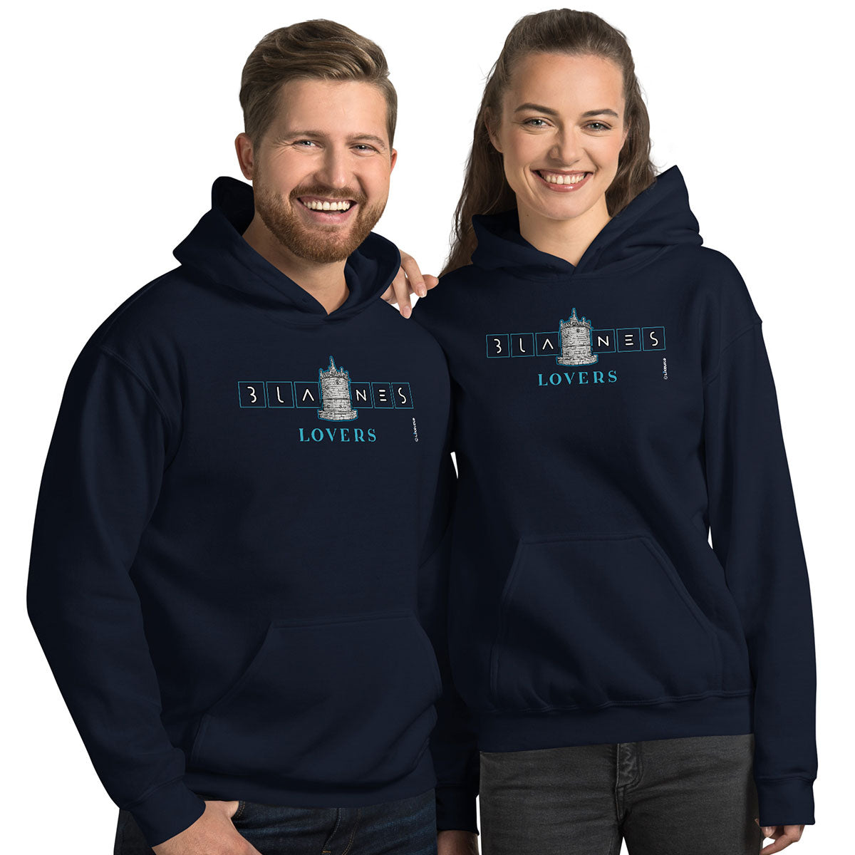 BLANES Font Gòtica · Sudadera capucha·Hombre/Unisex · Basic·Navy-216c1f
