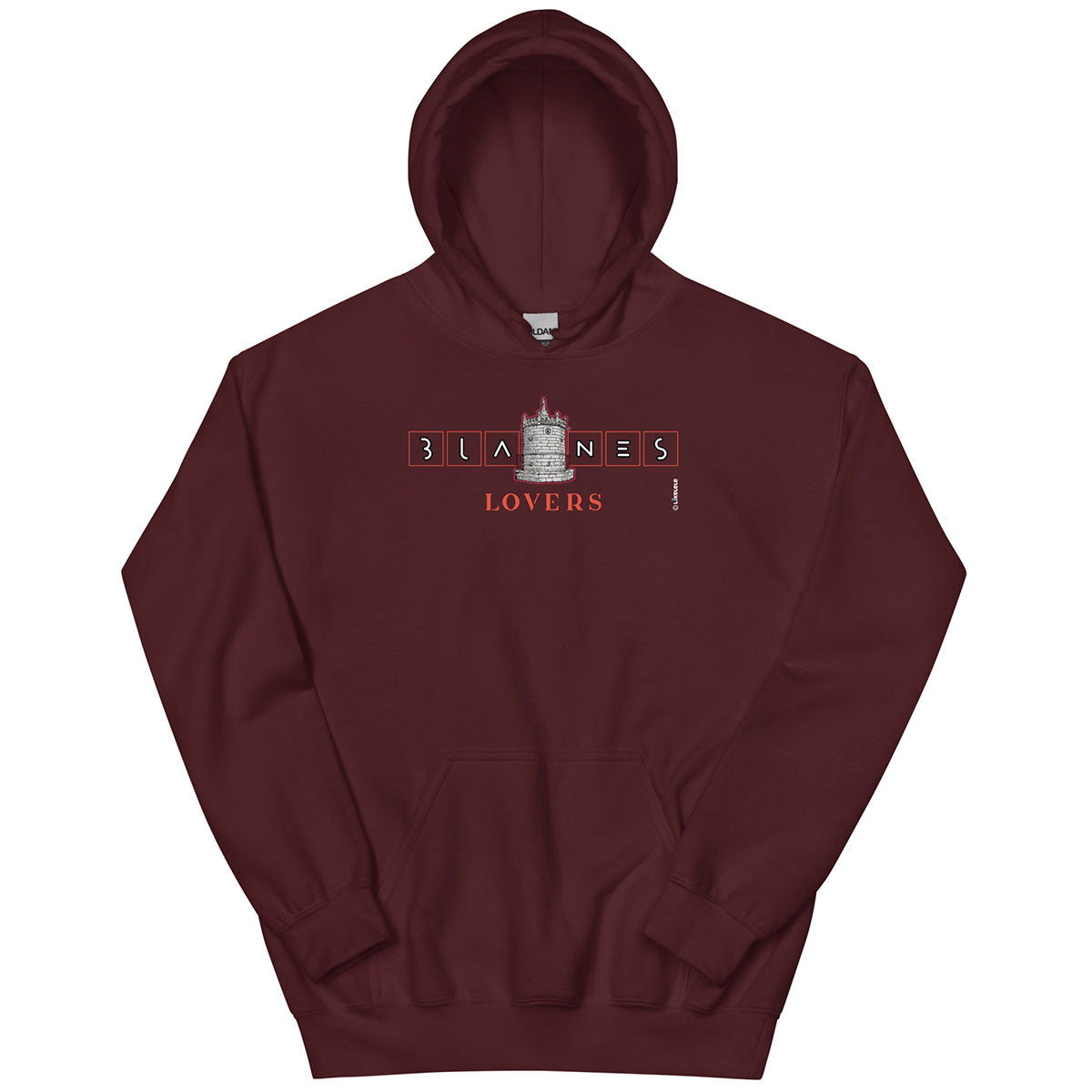 BLANES Font Gòtica · Sudadera capucha·Mujer/Unisex · Basic·Maroon-216c2f