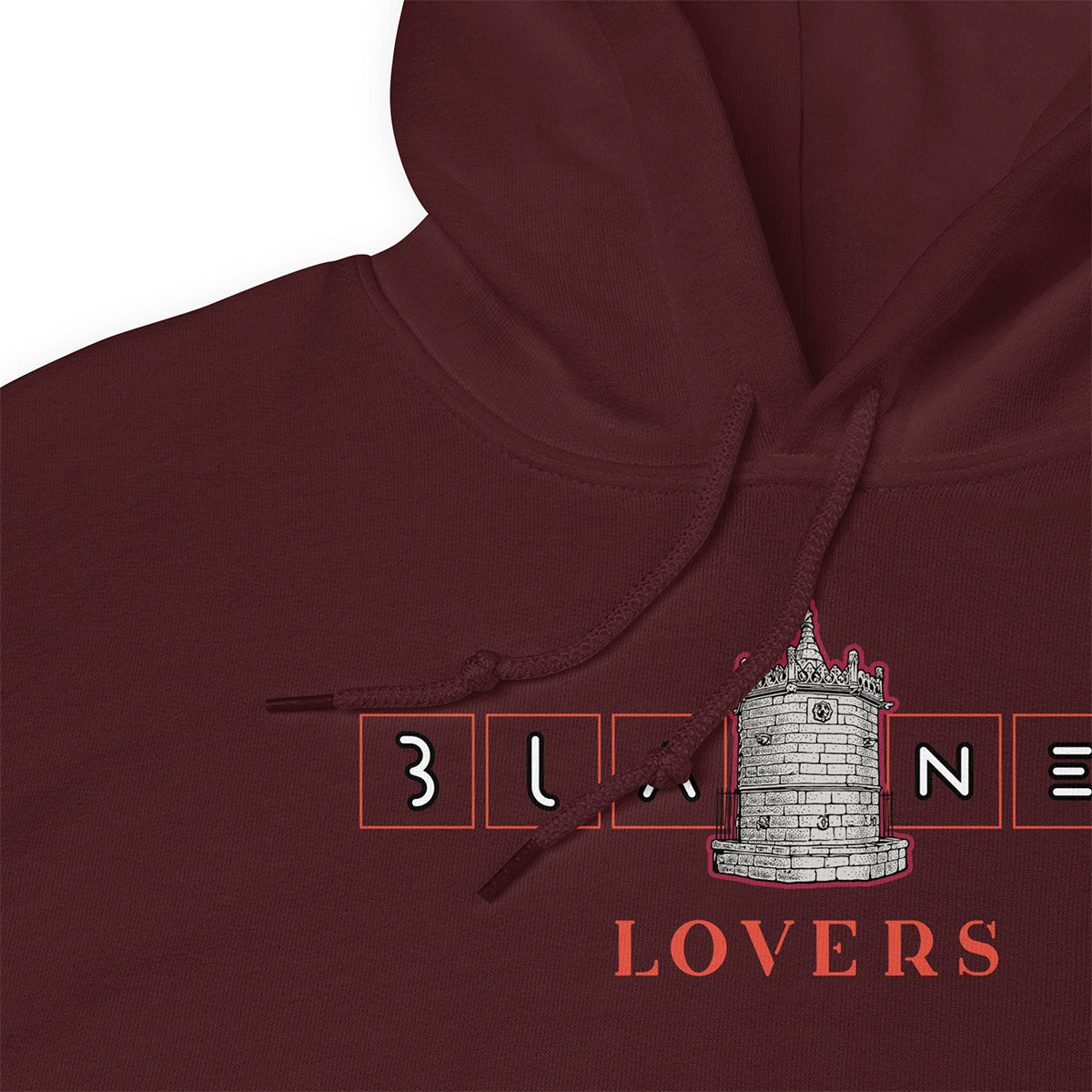 BLANES Font Gòtica · Sudadera capucha·Mujer/Unisex · Basic·Maroon-216c2f