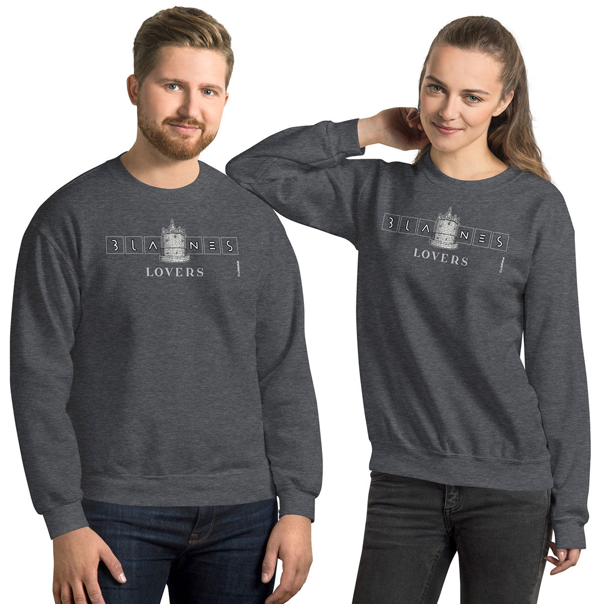 BLANES Font Gòtica · Sudadera·Hombre/Unisex · Basic·Dark Heather-214c1f