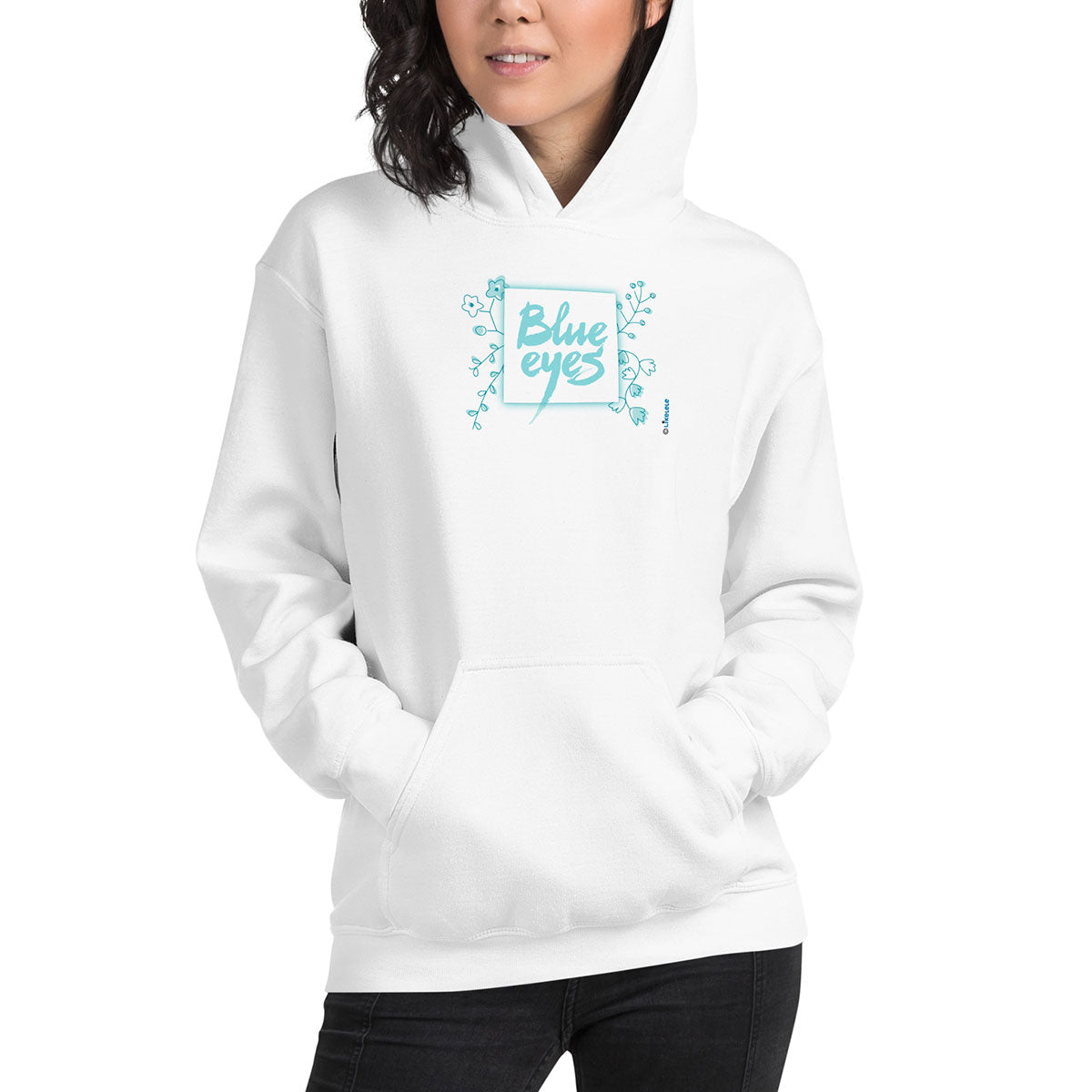 BLUE EYES · Sudadera capucha·Mujer/Unisex · Basic·White-220a2f