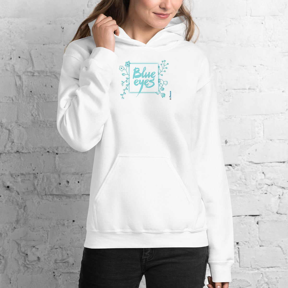 BLUE EYES · Sudadera capucha·Mujer/Unisex · Basic·White-220a2f