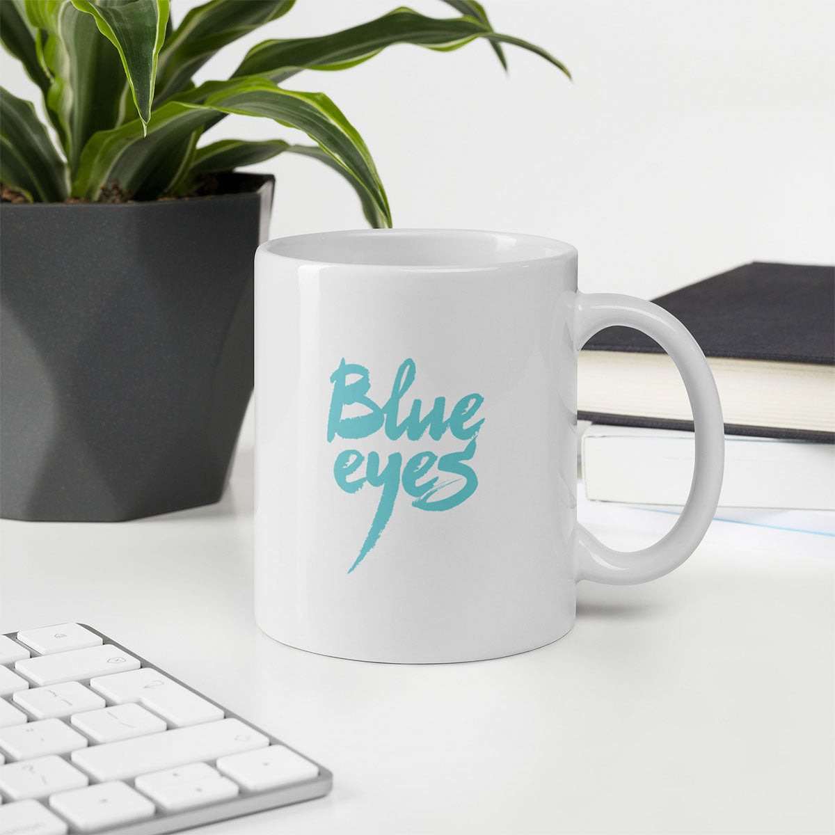 BLUE EYES · Taza de cerámica 33cl · Medium·White-217x4ip