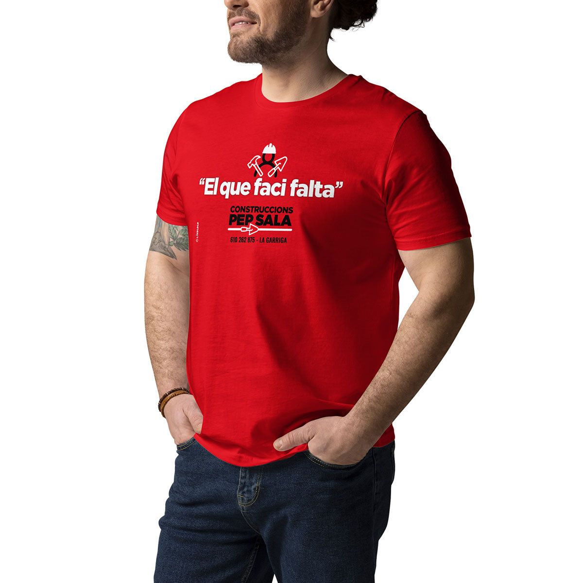 CONSTRUCCIONS PEP SALA · Camiseta m/corta·Hombre/Unisex · Medium·Rojo-145b1