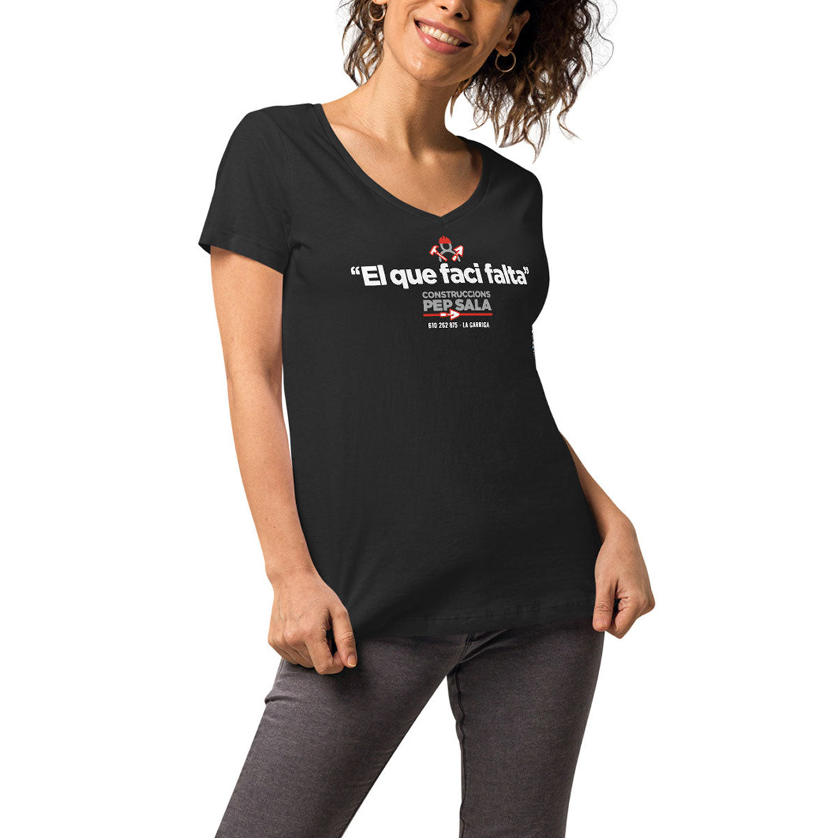 CONSTRUCCIONS PEP SALA · Camiseta m/corta·cuello pico·Mujer · Medium·Negro-146c